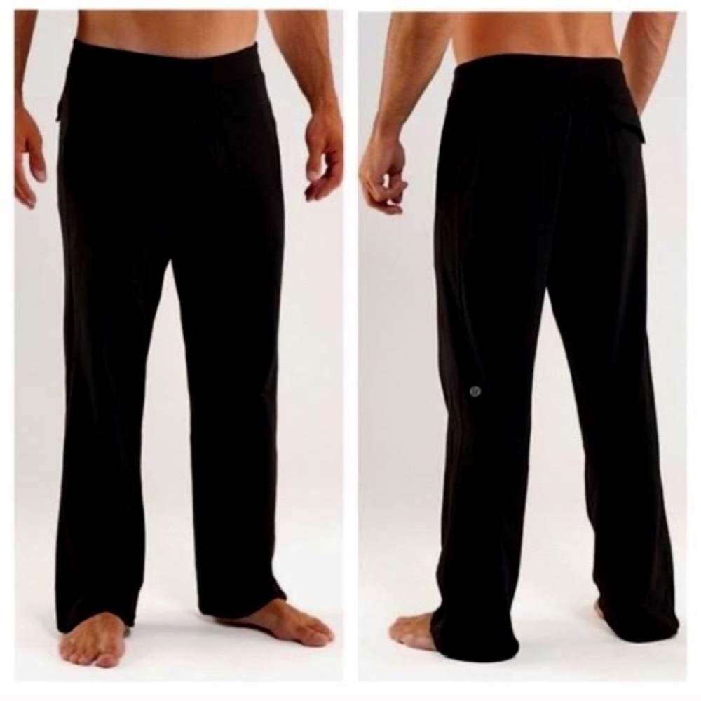 Luluemon Kung Fu Pants Black Athleisure Comfort Stretch Inside Drawstring Size L